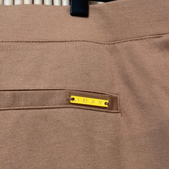 Iman Global Chic Slip into Slim Perfect Ponte Ankle Pant, Camel, Large - Picture 8 of 13